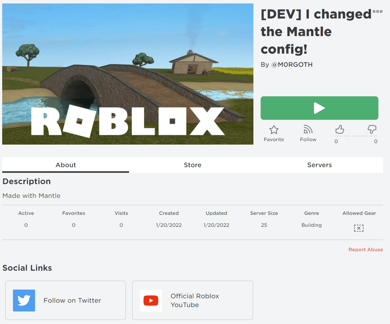 Roblox place created with Mantle